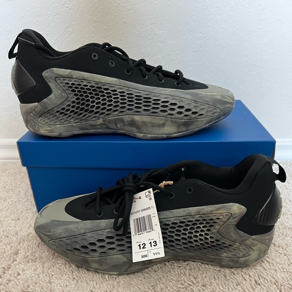 Adidas AE 1 Low Ascent Pack MX Grey Black Basketball Shoes - Picture 1 of 9